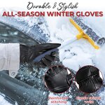 Winter Gloves Supplier - Black Goatskin Material Adjustable Snap Elastic Wrist Durable Breathable