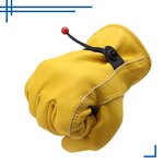 Cowhide Work Gloves Manufacturer - Yellow Grain Adjustable Reinforced Palm Forklift Truck Construction