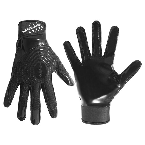 American Football Gloves Manufacturer - Lightweight Durable Anti-Slip Black Silicone Palm Adjustable