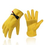 Cowhide Work Gloves Manufacturer - Yellow Custom Grain Reinforced Palm Driver Construction