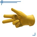 Cowhide Work Gloves Manufacturer - Yellow Custom Grain Reinforced Palm Driver Construction