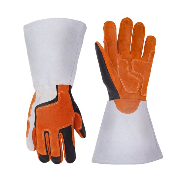 Welding Glove Supplier - Hot Seller Split Deerskin Cotton Cowhide Reinforce Welder Gauntle
