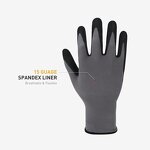 Nitrile Dipped Gloves Supplier - 15Guage Spandex Liner Micro Foam Coated Silicone Knitted