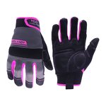 Mechanic Safety Gloves Factory - Pink Synthetic Leather Anti-slip for Woman