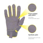 EN388 Work Gloves Manufacturer - Yellow Lightweight Spandex Back Synthetic Palm Hook Loop