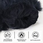 Women's Winter Gloves Factory - Black Goatskin Palm Ultra-soft Short Plush Llining Mink Fur Cuffs Touch