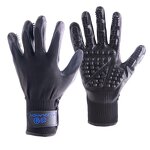 Pet Grooming Gloves Factory - Black Five Fingers Silicone Bath Comb Deshedding Cleaning Hair Remover