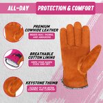 Cowhide Leather Work Gloves Manufacturer - Lightweight Premium Durable Breathable Cotton Lining