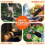 Pet Leather Gloves Supplier - Premium Material Cowhide Animal Handing Bite Proof Multipurpose