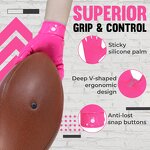 American Football Gloves Factory - Full Size Pink Anti-Slip Black Silicone Palm Adjustable Wrist