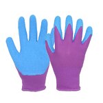 Latex Coated Gardening Gloves Factory - Purple Outdoor for Children Kids Wrinkle Palm