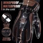 Cycling Winter Gloves Factory - Free Sample Brown Touchscreen Silicone Palm Anti-Slip Friendly Spandex Warm