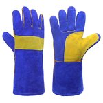 Welder Gloves Manufacturer - in Stock 14" Blue Heat Resistance Split Cowhide Tig