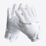 American Football Gloves Manufacturer - White Anti-Slip Youth Custom Logo Printed
