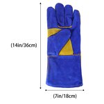 Welder Gloves Manufacturer - in Stock 14" Blue Heat Resistance Split Cowhide Tig