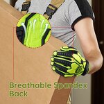 Mechanic Working Gloves Supplier - Green PVC Reinforced SBR Padding TPR Impact Protection