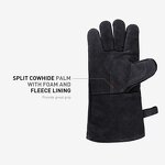Welding Gloves Manufacturer - Factory Wholesale Black Split Cowhide Back Foam Palm Fleece Lining