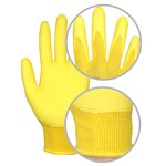 Kids Gardening Gloves Factory - Flexible Yellow Nitrile Coated Safety Work Gloves Accept Customized Logo