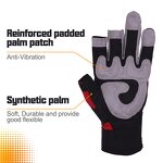 Carpentry Gloves Supplier - 3 Fingerless Spandex Back Breathable Synthetic Palm