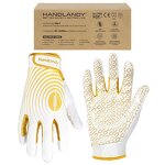 American Football Gloves Manufacturer - Golden Synthetic Leather Silicone Coating for Kids