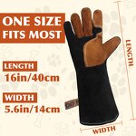Pet Leather Gloves Supplier - Premium Material Cowhide Animal Handing Bite Proof Multipurpose
