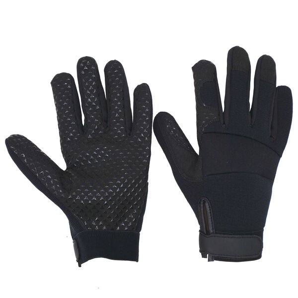 Waterproof Work Gloves Supplier - Black Silicone Grip Plam Spandex Back Durable 24/7