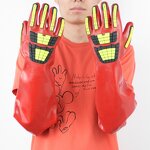 PVC Gloves Supplier - 60cm Oil Resistant Long Sleeve Industrial Gardening Fishing Rubber