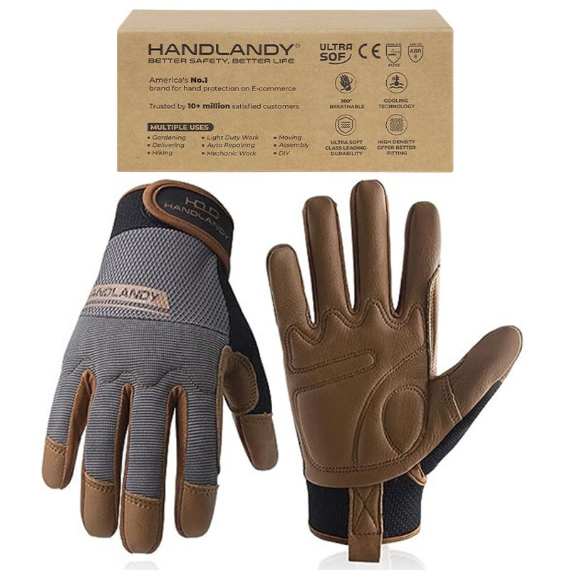 Cowhide Gloves Factory - Breathable Soft Full Grain Anti-slip Custom Mechanic