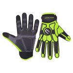 Mechanic Working Gloves Supplier - Green PVC Reinforced SBR Padding TPR Impact Protection