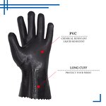 PVC Coated Gloves Manufacturer - Cotton Liner Waterproof Heavy Duty Chemical protection Fishing