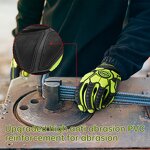 Mechanic Working Gloves Supplier - Green PVC Reinforced SBR Padding TPR Impact Protection