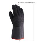 BBQ Gloves Factory - Forearm Protective 14" Black High Temperature Kitchen