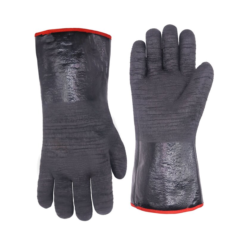BBQ Gloves Factory - Forearm Protective 14" Black High Temperature Kitchen