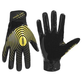 American Football Gloves Factory - High Quality Durable Anti-Slip Black Silicone Palm Adjustable