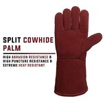 Leather Forge Gloves Manufacturer - Heat/Fire Resistant Mitts for BBQ Oven Grill Fireplace