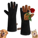 Pet Leather Gloves Supplier - Premium Material Cowhide Animal Handing Bite Proof Multipurpose