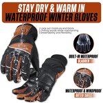 Winter Gloves Manufacturer - Black Waterproof Fabric Palm Coffee Back Elastic Wrist Closure Breathable