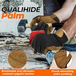 Pigskin Work Gloves Supplier - Men & Women Pigskin Palm Padded Anti-Abrasion Spandex Breathability