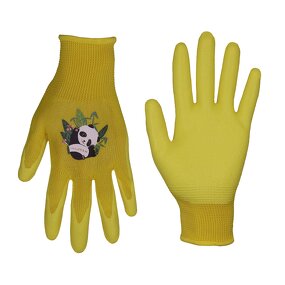 Kids Gardening Gloves Factory - Flexible Yellow Nitrile Coated Safety Work Gloves Accept Customized Logo