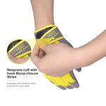 EN388 Work Gloves Manufacturer - Yellow Lightweight Spandex Back Synthetic Palm Hook Loop