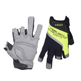 Fingerless Work Gloves Supplier - 3 Fingers Custom Logo Synthetic Palm Foam Padded