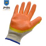 Latex Coated Work Gloves Factory - 13 Gauge Cotton Liner Double Dipped Orange Industrial
