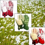 Garden Gloves Supplier - High Quality Synthetic Palm Back Flower Pattern Rose Pruning Leather