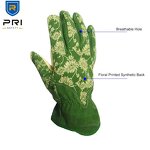 Garden Gloves Supplier - High Quality Synthetic Palm Back Flower Pattern Rose Pruning Leather