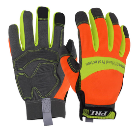 Hi-vis Work Gloves Manufacturer - Synthetic Palm SBR Padded Vibration-Resistant Mechanical