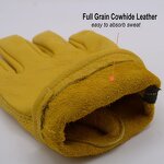 Cowhide Work Gloves Manufacturer - Yellow Grain Adjustable Reinforced Palm Forklift Truck Construction