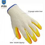 Latex Coated Work Gloves Factory - 13 Gauge Cotton Liner Double Dipped Orange Industrial