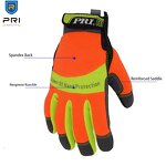 Hi-vis Work Gloves Manufacturer - Synthetic Palm SBR Padded Vibration-Resistant Mechanical