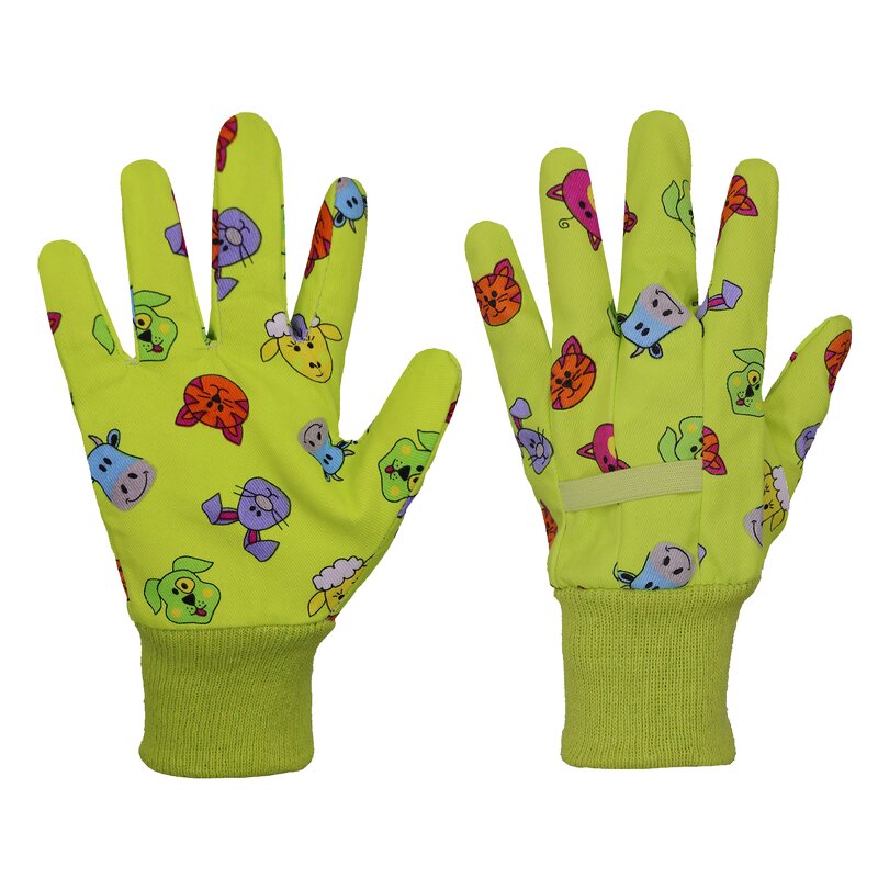 Kids Garden Gloves Factory - OEM ODM Breathable Flexible Cotton Colorful Lovely Printing Design Outdoor