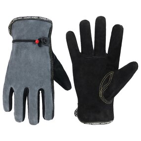 Garden Work Glove Supplier - Premium Cowhide Leather Safety Breathable Cotton Lining Adjustable